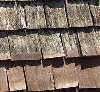 dark stains and black streaks on cedar roof shingles