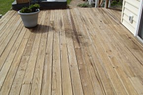 after cleaning the deck